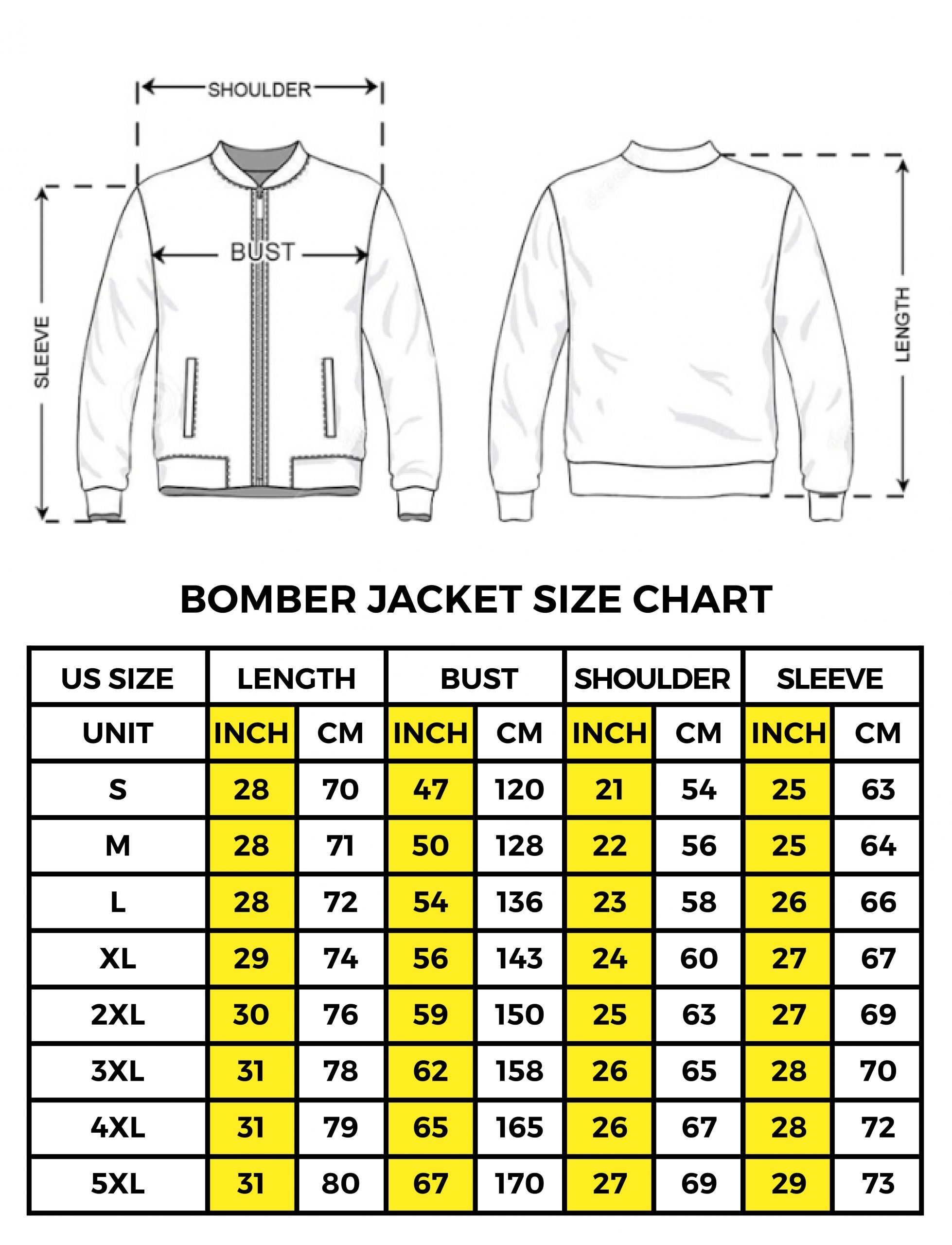 bomber jacket size chart 01 scaled 1 - Code Geass Store