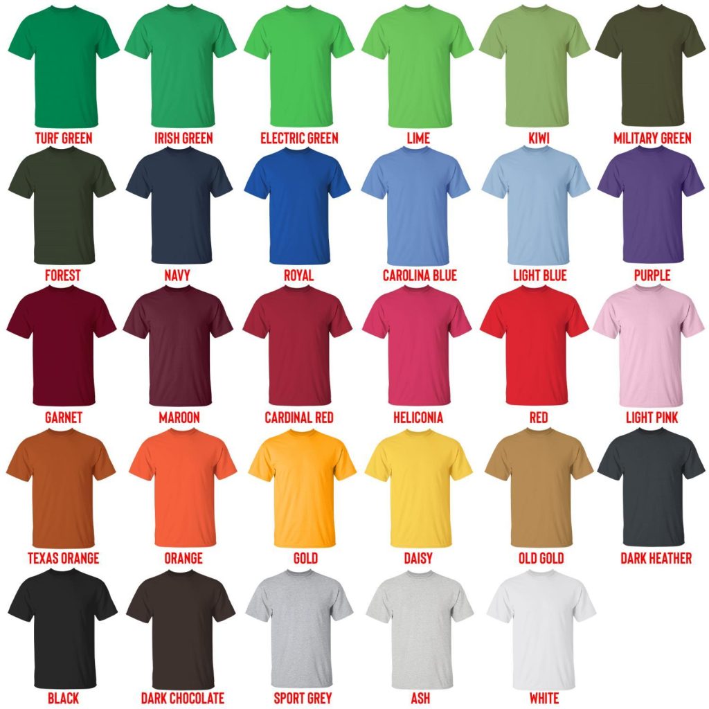 t shirt color chart - Code Geass Store