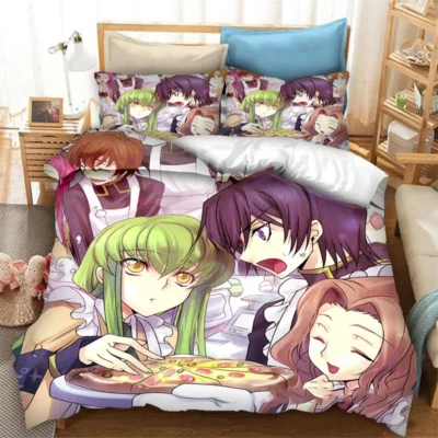 Anime Code Geass Lelouch Bedding Set Boys Girls Twin Queen Size Duvet Cover Pillowcase Bed Kids - Code Geass Store