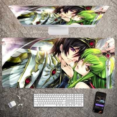 Anime Code Geass Mousepad Large Gaming Mouse Pad LockEdge Thickened Computer Keyboard Table Desk Mat 9 - Code Geass Store