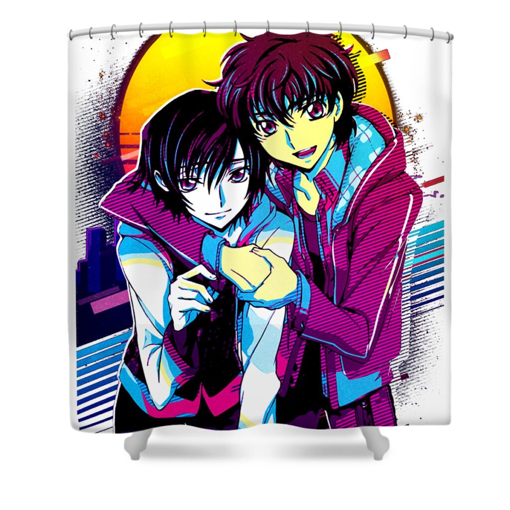 code geass retro art lelouch and suzaku anime art transparent - Code Geass Store